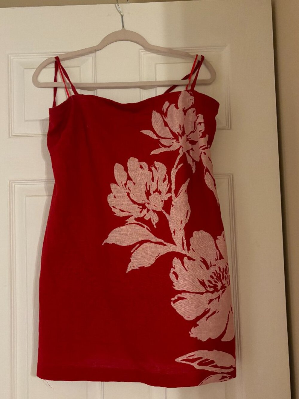 Abercrombie Pink Floral Linen Skort size Large Petite